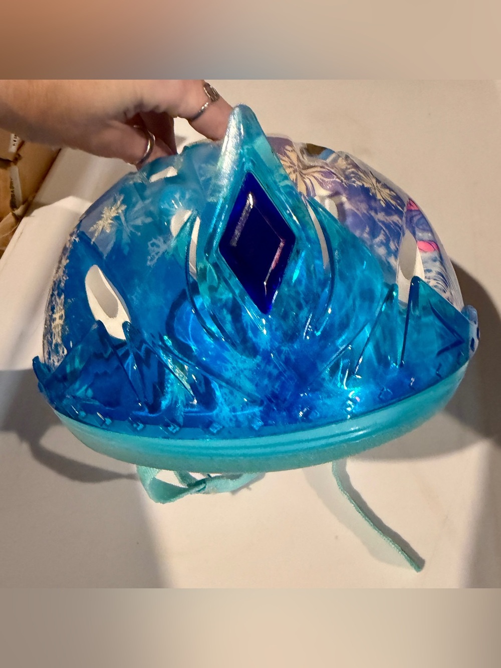 Blue Plastic Princess Tiara Crown with Gem Accent